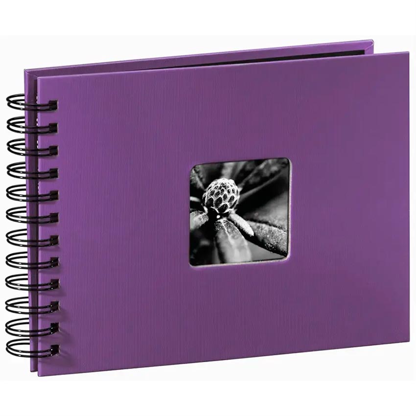 Klasické krúžkové fotoalbum 50 strán Fine Art fialový