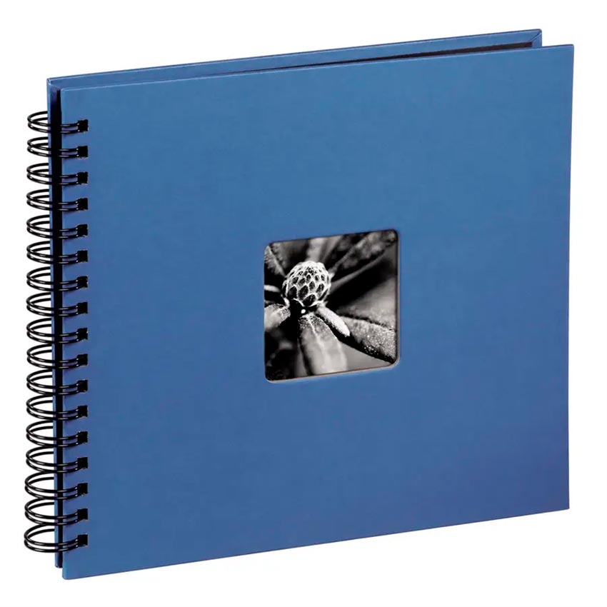 Klasické krúžkové fotoalbum 50 strán Fine Art modrý