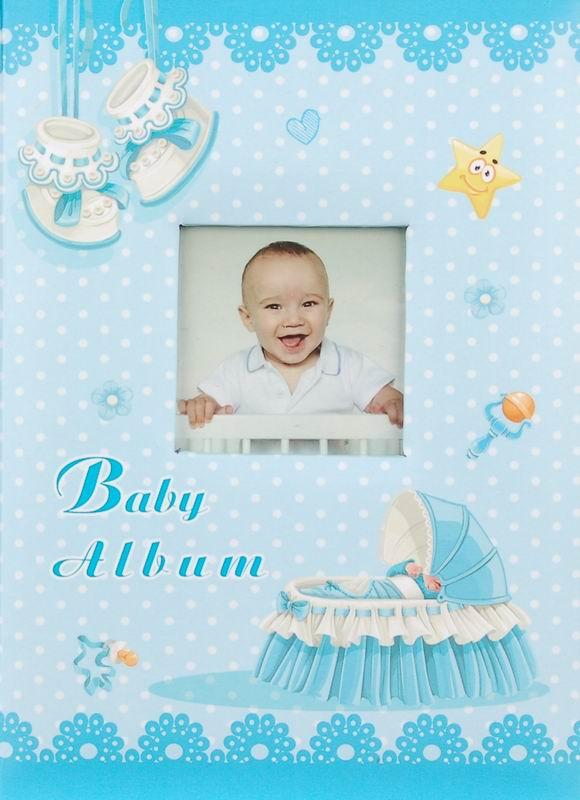 Fotoalbum 9x13 pre 200 fotografií Baby cradle modrý