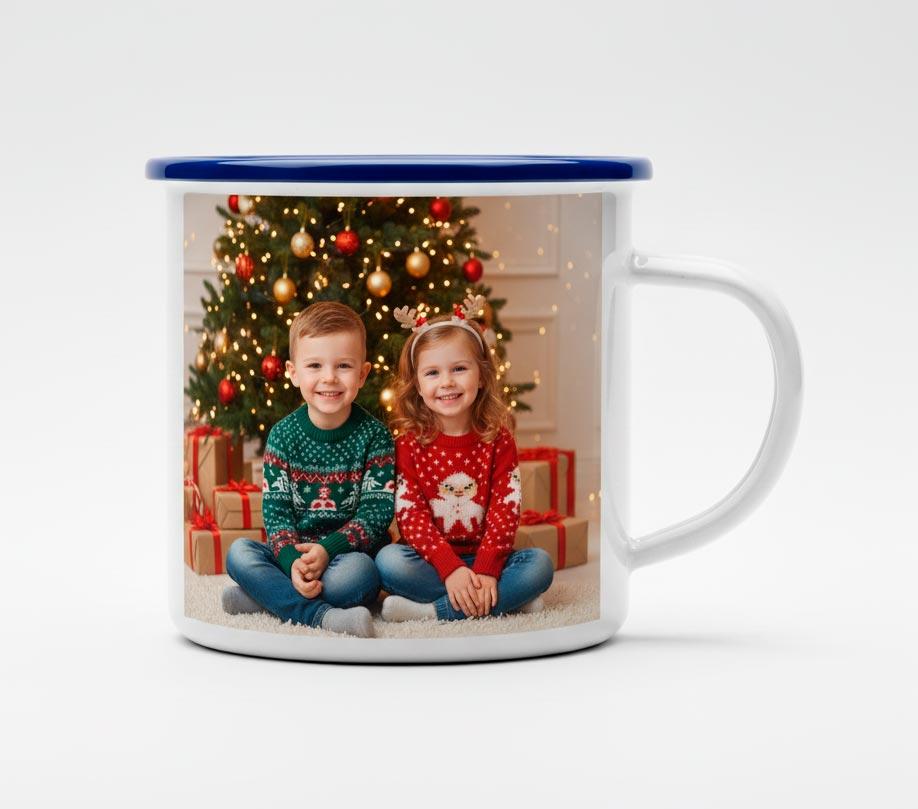 Plecháčik s fotografiou MALÝ s modrým lemom