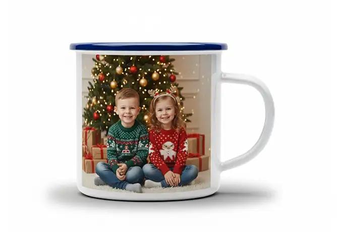 Plecháčik s fotografiou MALÝ s modrým lemom