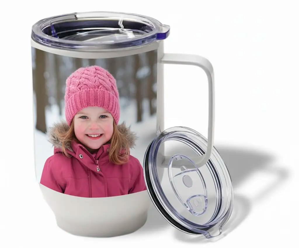 termohrnček z nehrdzavejúcej ocele s fotografiou